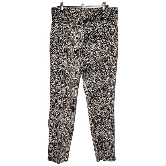 Peck & Peck Pants - Peck & Peck Women’s Size 10 Black & White Snakeskin Straight‎ Pants High Rise